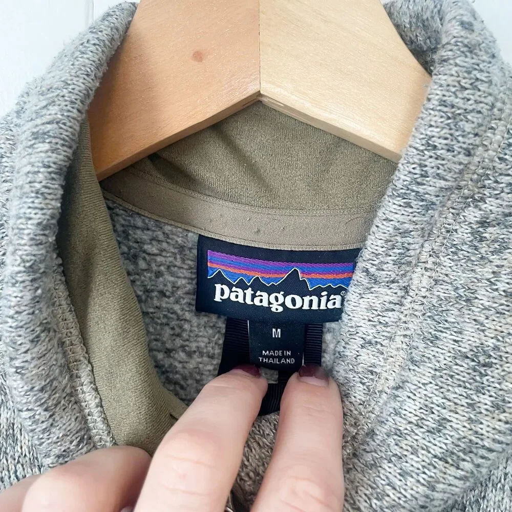 Men's Patagonia Quarter Zip Better Sweater Fleece in Bleached Stone, Sz Medium